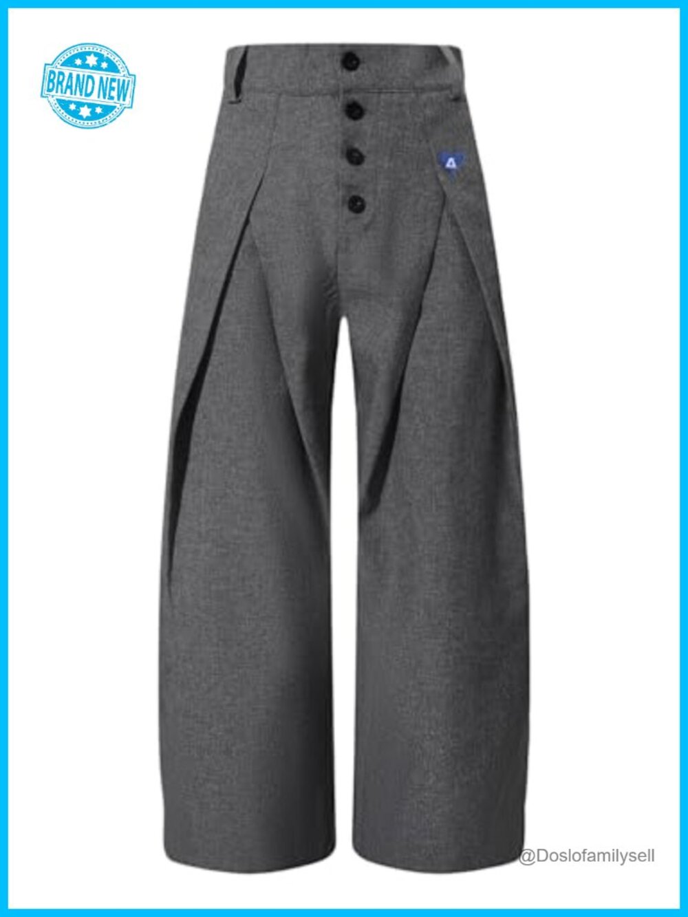 Wide Leg Pleated Dress Pants High Waisted Trousers Streetwear
